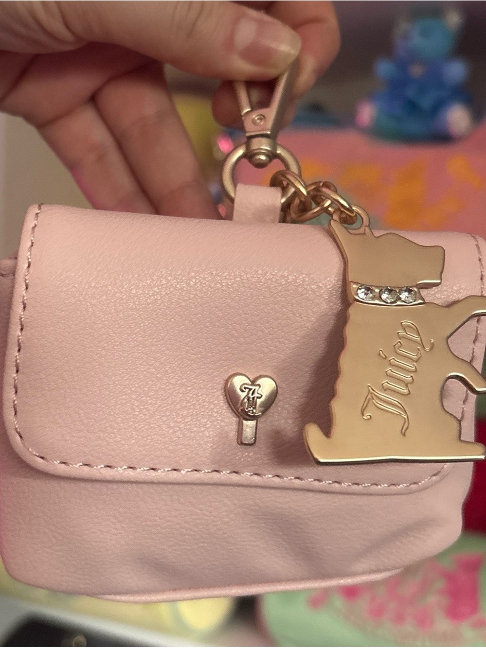Juicy Couture Pink Mini Pouch Keychain